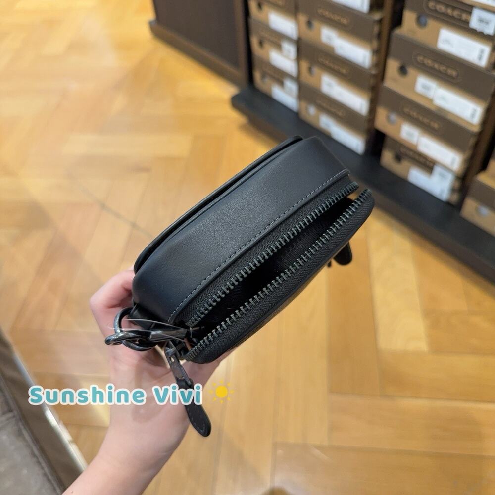 NWT Coach Stanton Crossbody Bag In Signature Canvas Stripes CEB29 Gunmetal/Black - Picture 4 of 11